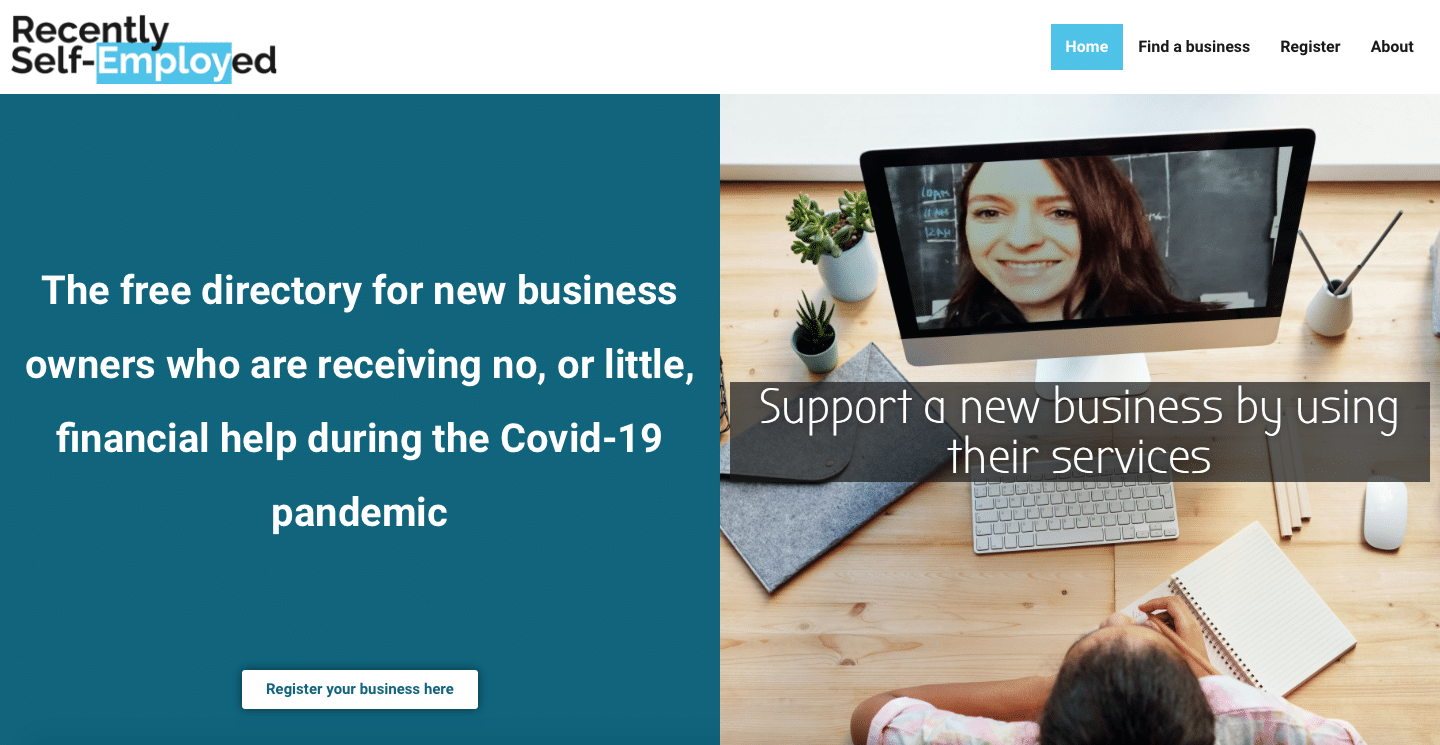 Recently Self-Employed Website Home Page